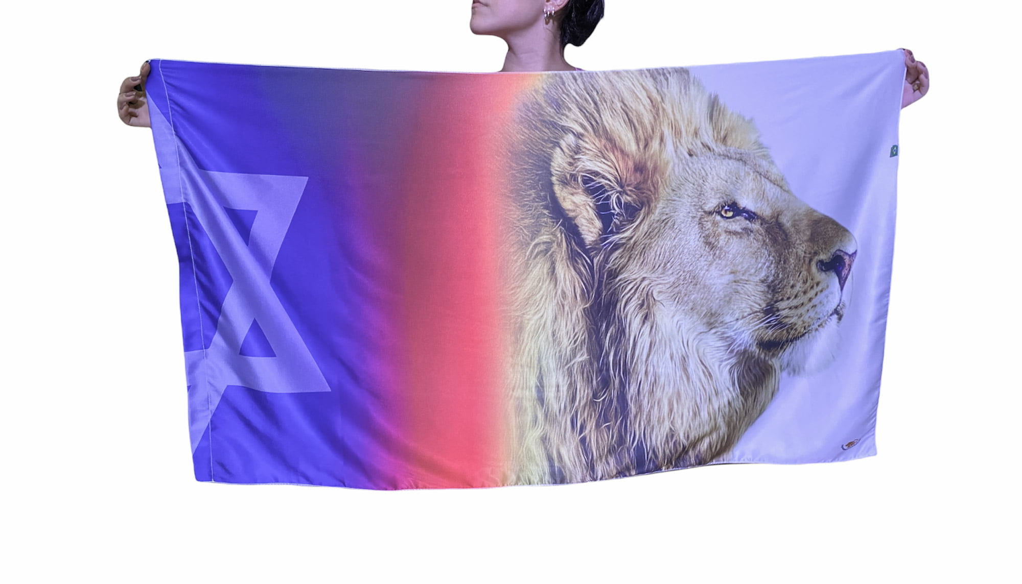 Bandeira 70 cm Leão/Estrela de Davi 2019