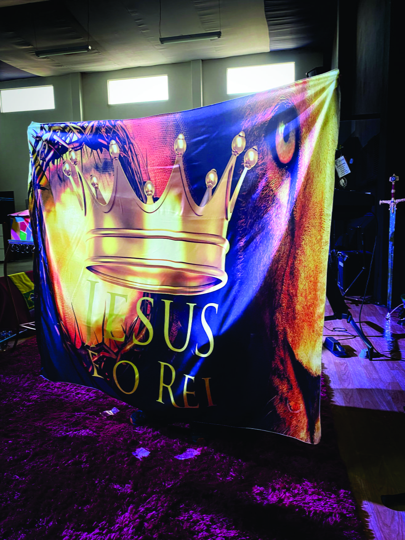 Bandeira BDA145 - Jesus é o Rei