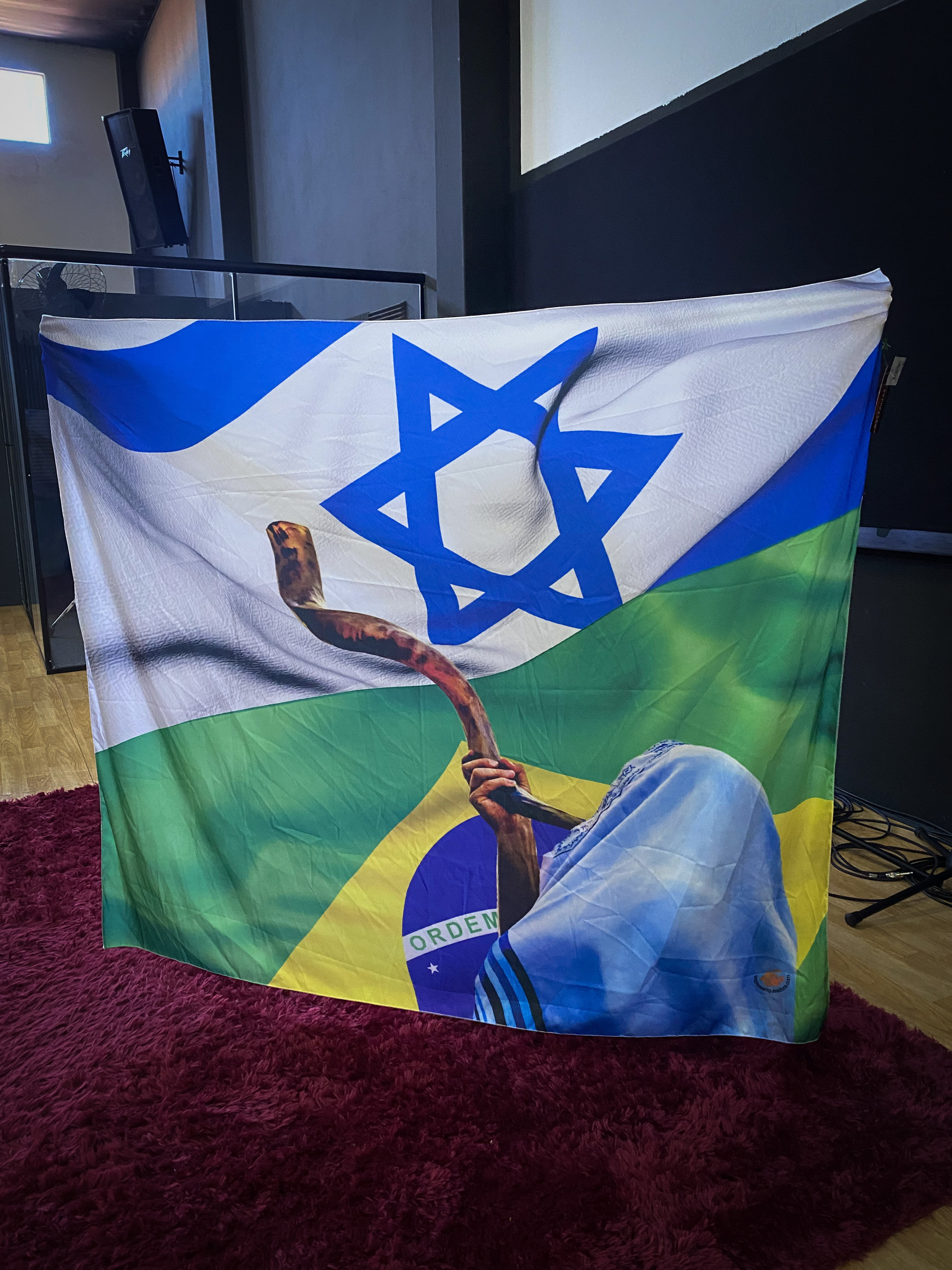 Bandeira BDA249 - Israel / Brasil / Shofar